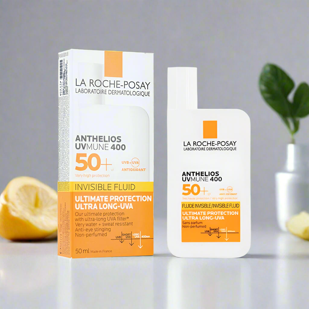 La Roche-Posay Anthelios UVMune 400 Invisible Fluid SPF50+ (50ml) Ultra-Light Daily Sunscreen | Broad Spectrum UVA + UVB Protection